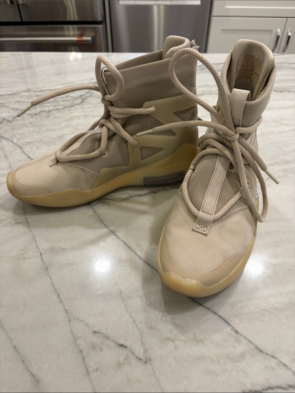 FEAR OF GOD Women's Lace-Up High-Top Boots in Beige SZ 6.5